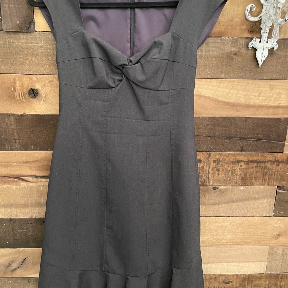 Rebecca Taylor Charcoal Knot Front Mini Dress